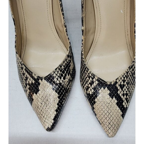 Marc Fisher Gilla 2 Snakeskin Pointed Toe Block Heel Ankle Strap Pumps Size 10M - Picture 15 of 16